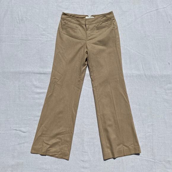 Banana Republic Harrison Wool Dress Pants Beige Camel Brown Size 0 Petite Warm - Picture 1 of 6